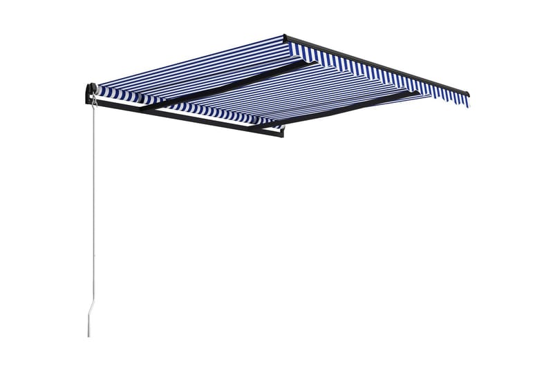 Markis manuellt infällbar 350x250 cm blå och vit - Blå - Utemöbler - Solskydd - Markiser - Balkongmarkis