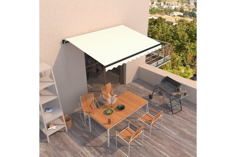 Markis manuellt infällbar 350x250 cm gräddvit - Vit - Utemöbler - Solskydd - Markiser - Balkongmarkis