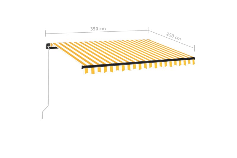 Markis manuellt infällbar 350x250 cm gul och vit - Gul - Utemöbler - Solskydd - Markiser - Balkongmarkis