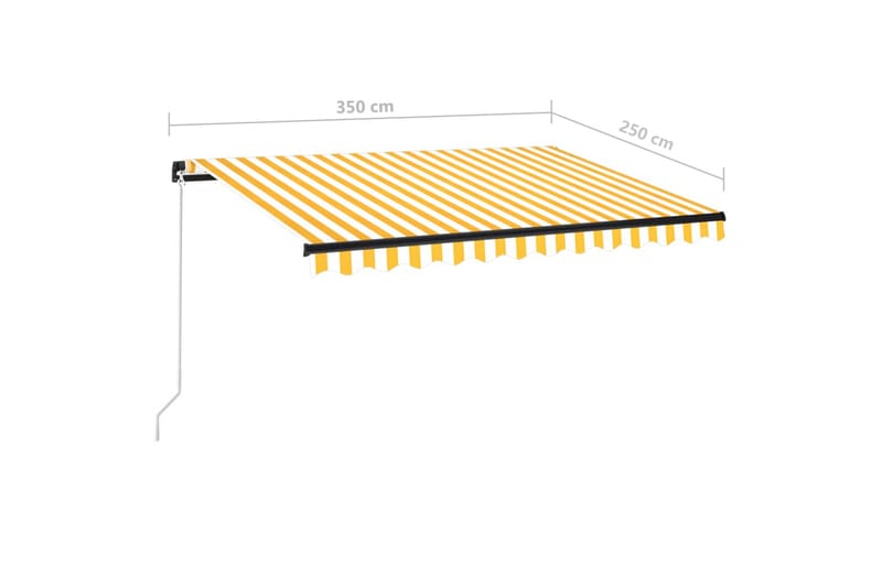 Markis manuellt infällbar 350x250 cm gul och vit - Gul - Balkongmarkis - Markiser - Terrassmarkis