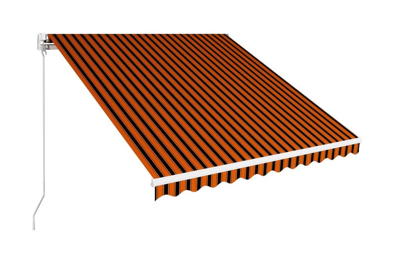 Markis manuellt infällbar 350x250 cm orange och brun - Orange - Utemöbler - Solskydd - Markiser - Balkongmarkis