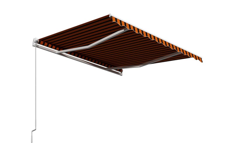 Markis manuellt infällbar 350x250 cm orange och brun - Orange - Utemöbler - Solskydd - Markiser - Balkongmarkis