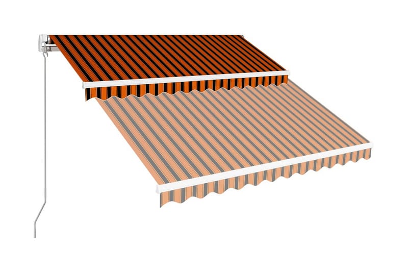 Markis manuellt infällbar 350x250 cm orange och brun - Orange - Utemöbler - Solskydd - Markiser - Balkongmarkis