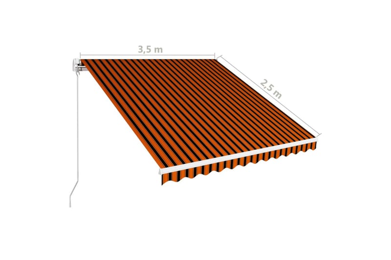 Markis manuellt infällbar 350x250 cm orange och brun - Orange - Utemöbler - Solskydd - Markiser - Balkongmarkis
