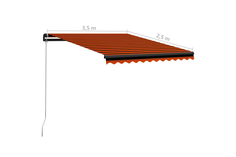 Markis manuellt infällbar 350x250 cm orange och brun - Orange - Balkongmarkis - Markiser - Terrassmarkis