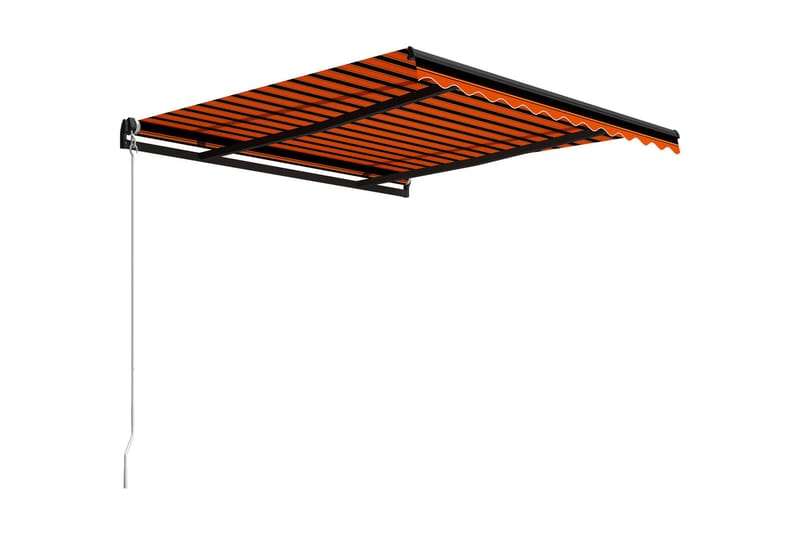 Markis manuellt infällbar 350x250 cm orange och brun - Orange - Balkongmarkis - Markiser - Terrassmarkis