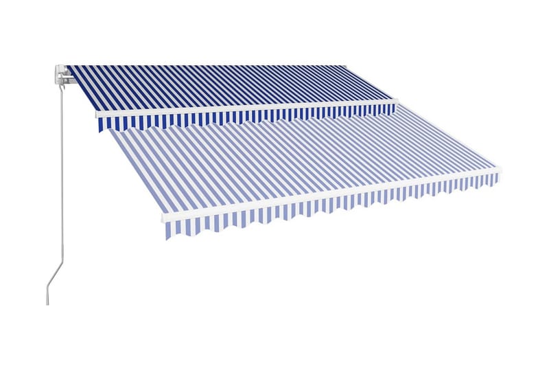 Markis manuellt infällbar 400x300 cm blå och vit - Blå - Balkongmarkis - Markiser - Terrassmarkis