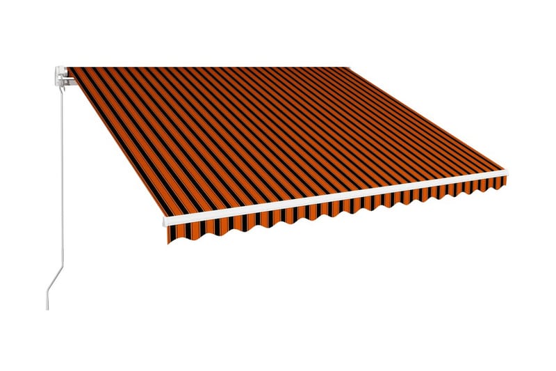 Markis manuellt infällbar 400x300 cm orange och brun - Orange - Utemöbler - Solskydd - Markiser - Balkongmarkis