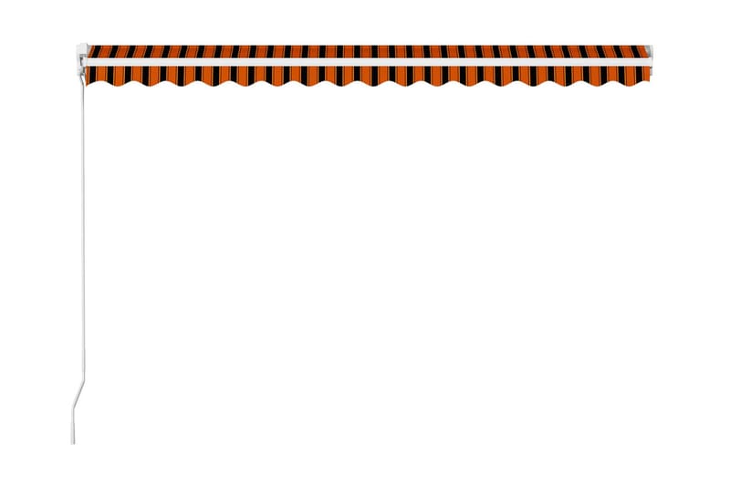 Markis manuellt infällbar 400x300 cm orange och brun - Orange - Utemöbler - Solskydd - Markiser - Balkongmarkis