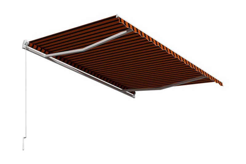Markis manuellt infällbar 400x300 cm orange och brun - Orange - Utemöbler - Solskydd - Markiser - Balkongmarkis