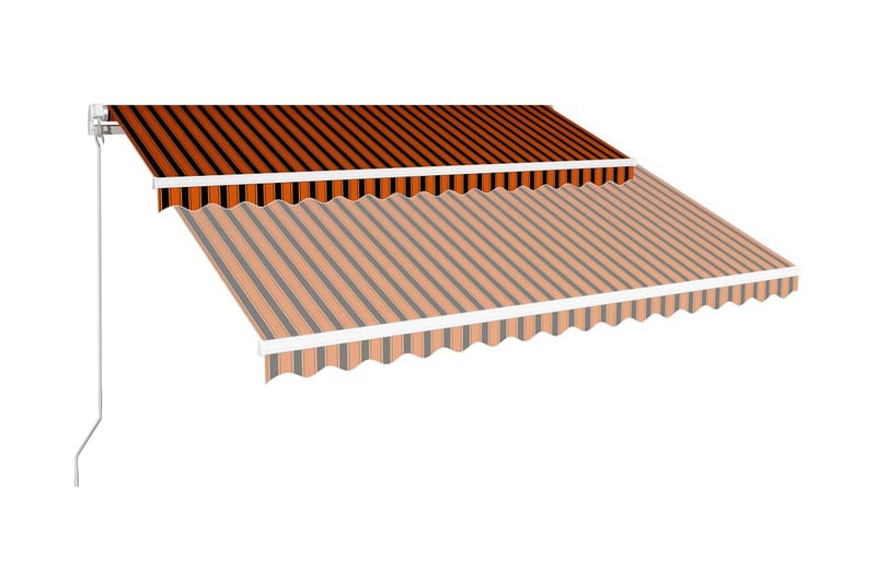 Markis manuellt infällbar 400x300 cm orange och brun - Orange - Utemöbler - Solskydd - Markiser - Balkongmarkis