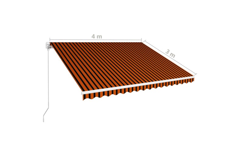 Markis manuellt infällbar 400x300 cm orange och brun - Orange - Utemöbler - Solskydd - Markiser - Balkongmarkis