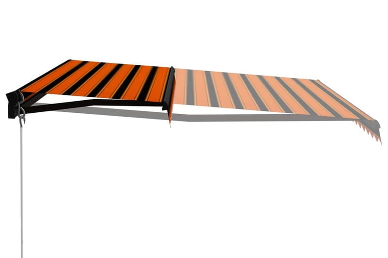 Markis manuellt infällbar 400x300 cm orange och brun - Orange - Balkongmarkis - Markiser - Terrassmarkis