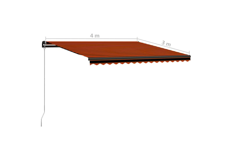 Markis manuellt infällbar 400x300 cm orange och brun - Orange - Balkongmarkis - Markiser - Terrassmarkis