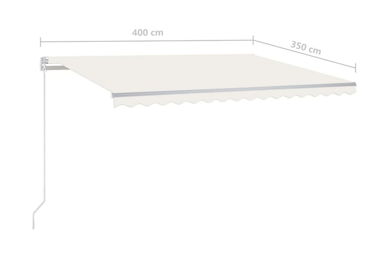Markis manuellt infällbar 400x350 cm gräddvit - Vit - Utemöbler - Solskydd - Markiser - Balkongmarkis
