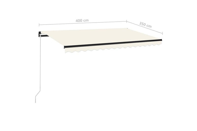 Markis manuellt infällbar 400x350 cm gräddvit - Vit - Utemöbler - Solskydd - Markiser - Balkongmarkis