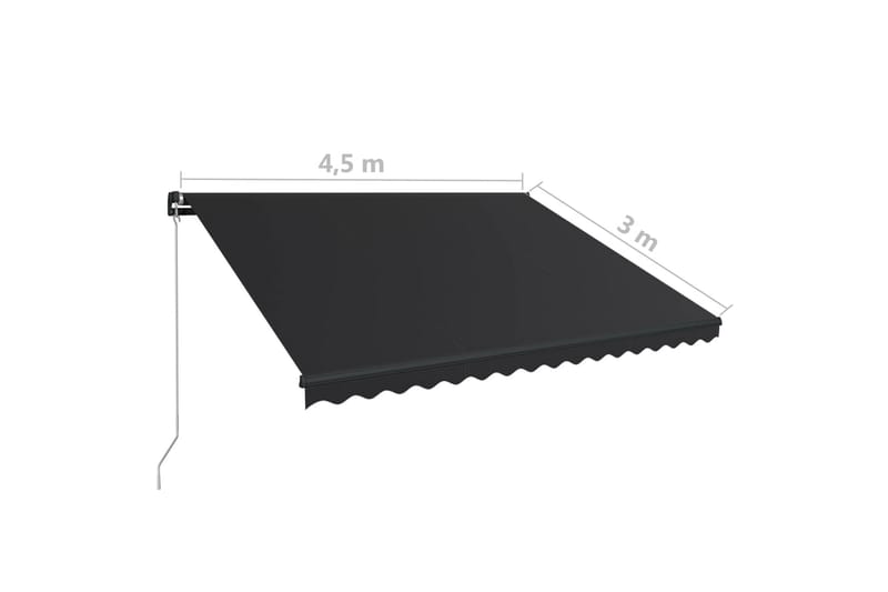 Markis manuellt infällbar 450x300 cm antracit - Grå - Utemöbler - Solskydd - Markiser - Balkongmarkis