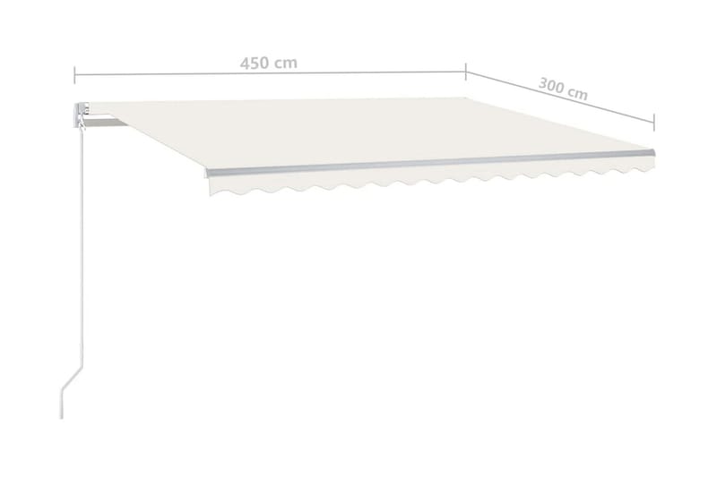 Markis manuellt infällbar 450x300 cm gräddvit - Vit - Balkongmarkis - Markiser - Terrassmarkis