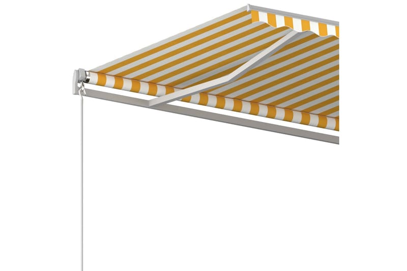 Markis manuellt infällbar 450x300 cm gul och vit - Gul - Utemöbler - Solskydd - Markiser - Balkongmarkis