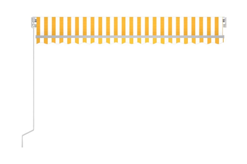 Markis manuellt infällbar 450x350 cm gul och vit - Gul - Utemöbler - Solskydd - Markiser - Balkongmarkis