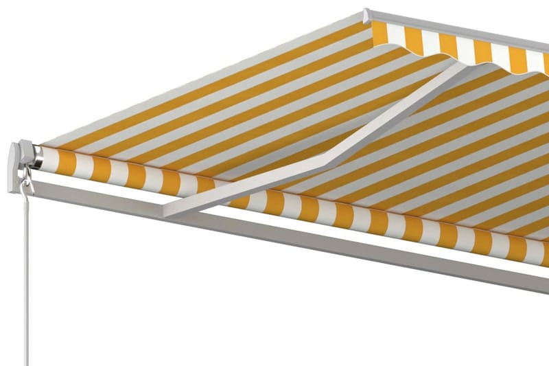 Markis manuellt infällbar 450x350 cm gul och vit - Gul - Utemöbler - Solskydd - Markiser - Balkongmarkis