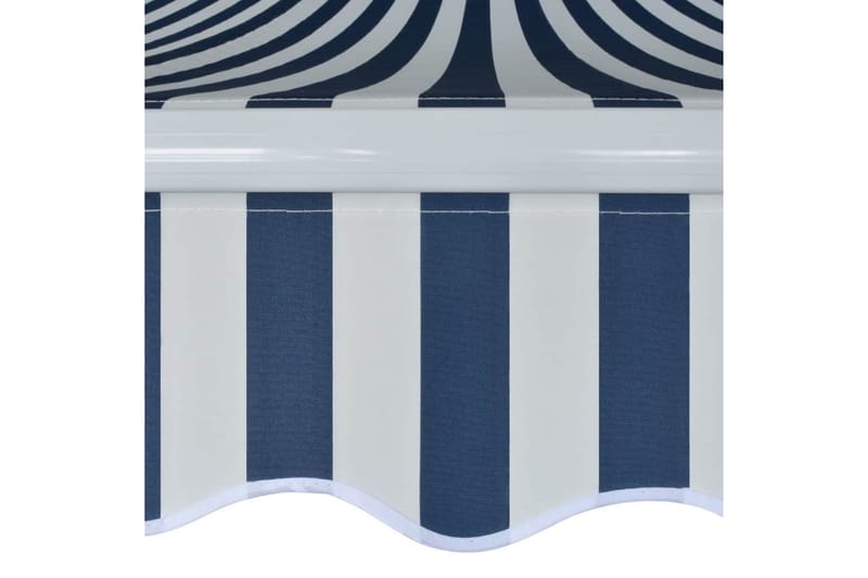 Markis manuellt infällbar 500 cm blå/vit - Blå - Balkongmarkis - Markiser - Terrassmarkis