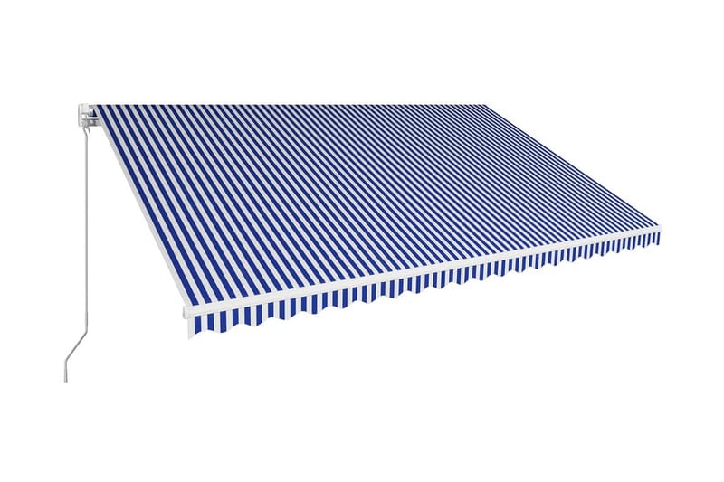 Markis manuellt infällbar 500x300 cm blå och vit - Blå - Terrassmarkis - Markiser - Balkongmarkis