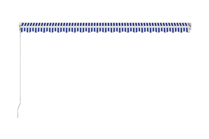 Markis manuellt infällbar 500x300 cm blå och vit - Blå - Balkongmarkis - Markiser - Terrassmarkis