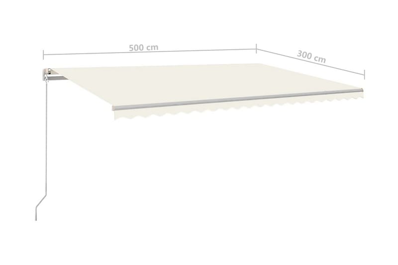 Markis manuellt infällbar 500x300 cm gräddvit - Vit - Utemöbler - Solskydd - Markiser - Balkongmarkis