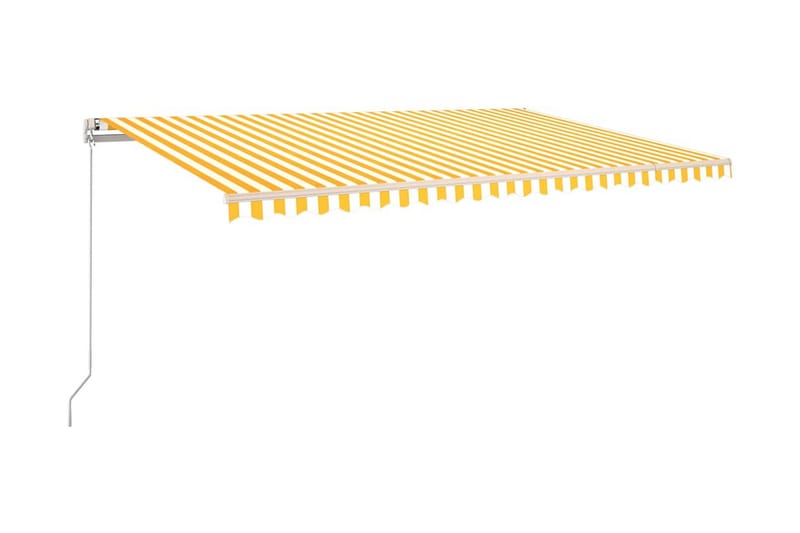 Markis manuellt infällbar 500x300 cm gul och vit - Gul - Utemöbler - Solskydd - Markiser - Balkongmarkis