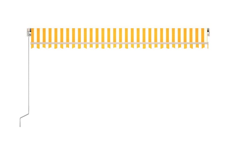 Markis manuellt infällbar 500x300 cm gul och vit - Gul - Balkongmarkis - Markiser - Terrassmarkis