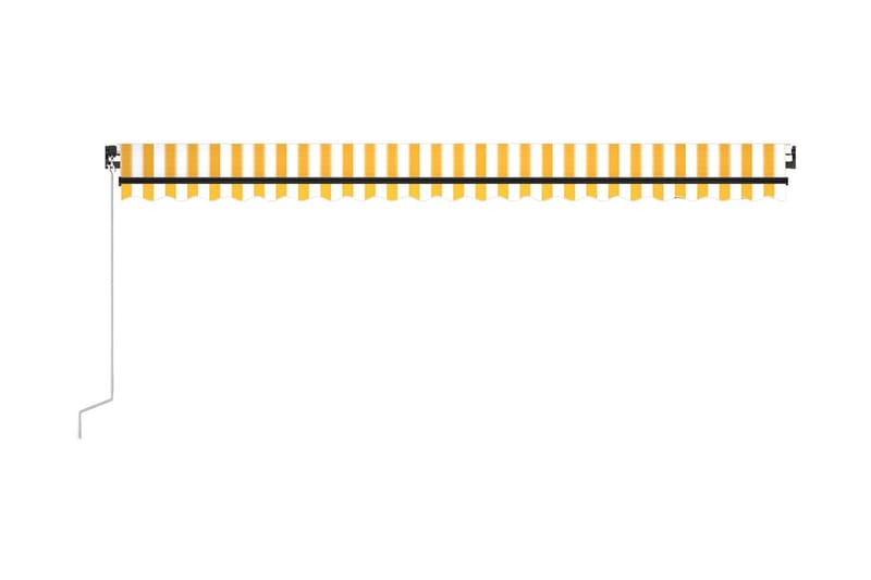 Markis manuellt infällbar 500x300 cm gul och vit - Gul - Balkongmarkis - Markiser - Terrassmarkis