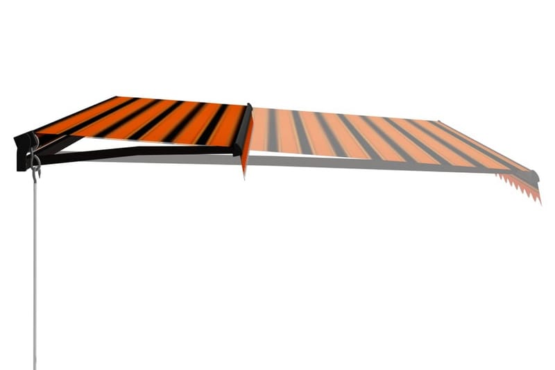 Markis manuellt infällbar 500x300 cm orange och brun - Orange - Balkongmarkis - Markiser - Terrassmarkis