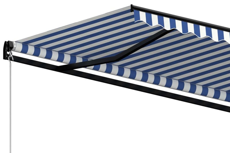 Markis manuellt infällbar 500x350 cm blå och vit - Blå - Utemöbler - Solskydd - Markiser - Balkongmarkis