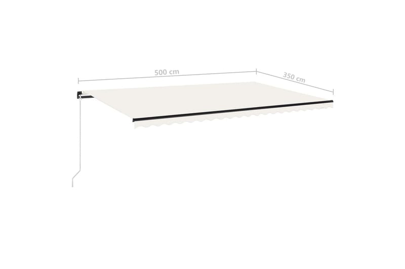 Markis manuellt infällbar 500x350 cm gräddvit - Vit - Utemöbler - Solskydd - Markiser - Balkongmarkis