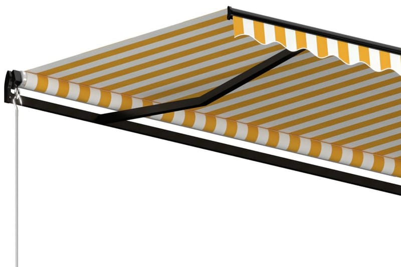 Markis manuellt infällbar 500x350 cm gul och vit - Gul - Utemöbler - Solskydd - Markiser - Balkongmarkis