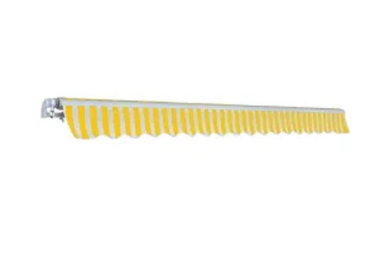 Markis manuellt infällbar 600 cm gul/vit - Gul - Balkongmarkis - Markiser - Terrassmarkis