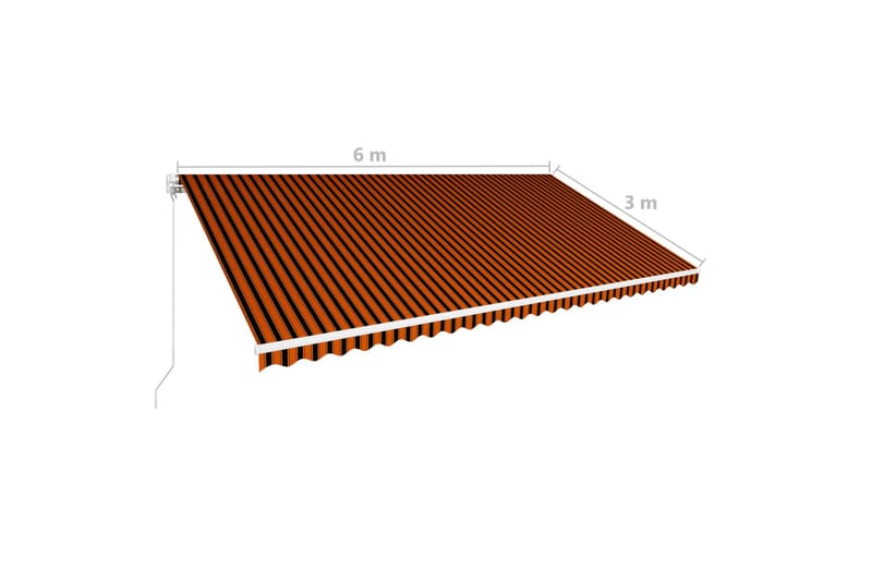 Markis manuellt infällbar 600x300 cm orange och brun - Orange - Utemöbler - Solskydd - Markiser - Balkongmarkis