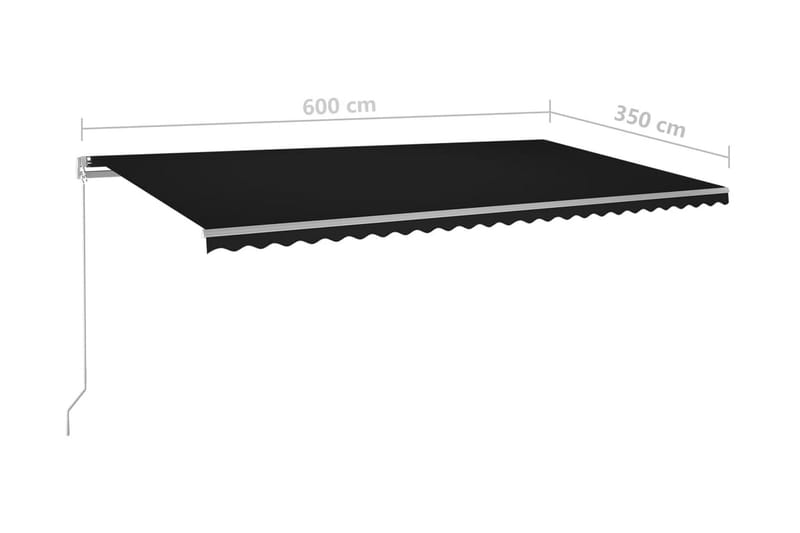 Markis manuellt infällbar 600x350 cm antracit - Grå - Utemöbler - Solskydd - Markiser - Balkongmarkis