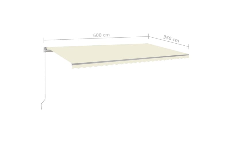 Markis manuellt infällbar 600x350 cm gräddvit - Vit - Utemöbler - Solskydd - Markiser - Balkongmarkis