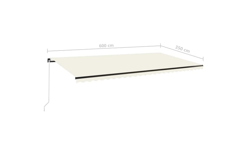 Markis manuellt infällbar 600x350 cm gräddvit - Vit - Utemöbler - Solskydd - Markiser - Balkongmarkis