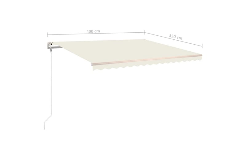 Markis manuellt infällbar fristående 400x350 cm gräddvit - Vit - Utemöbler - Solskydd - Markiser - Fönstermarkis