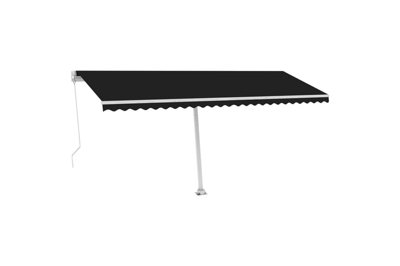 Markis manuellt infällbar fristående 500x300 cm antracit - Grå - Utemöbler - Solskydd - Markiser - Balkongmarkis