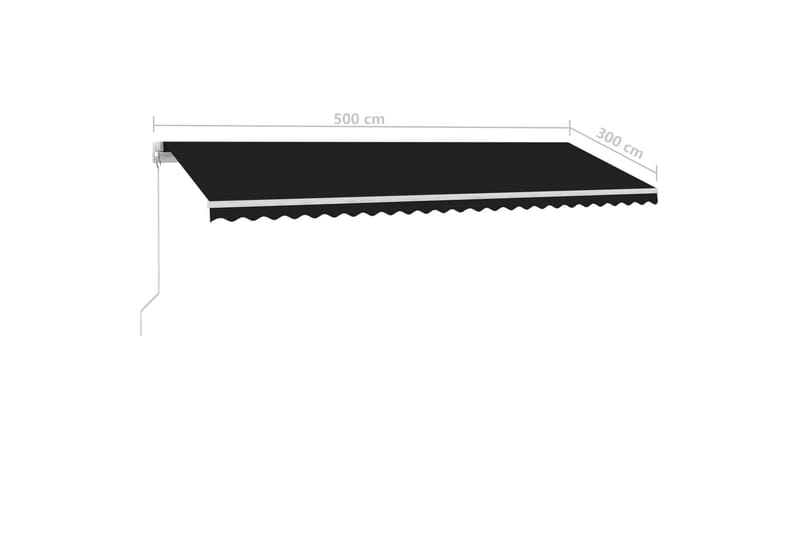 Markis manuellt infällbar fristående 500x300 cm antracit - Grå - Utemöbler - Solskydd - Markiser - Balkongmarkis