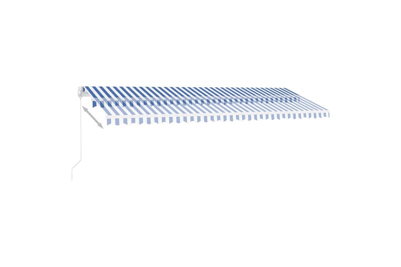 Markis manuellt infällbar fristående 500x300 cm blå/vit - Blå - Utemöbler - Solskydd - Markiser - Balkongmarkis