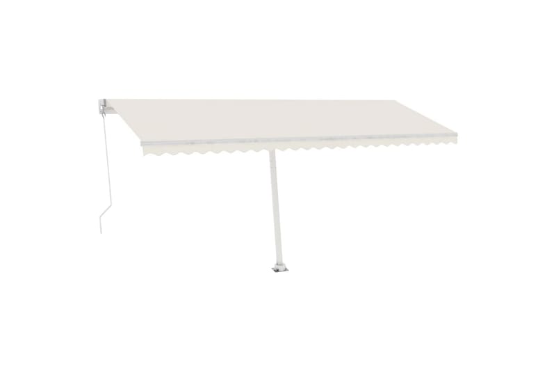 Markis manuellt infällbar fristående 500x300 cm gräddvit - Vit - Utemöbler - Solskydd - Markiser - Balkongmarkis