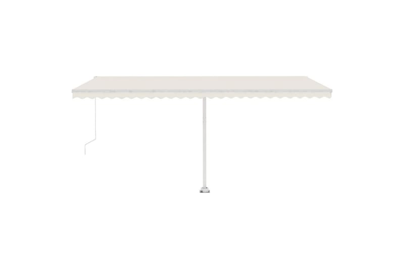 Markis manuellt infällbar fristående 500x300 cm gräddvit - Vit - Utemöbler - Solskydd - Markiser - Balkongmarkis