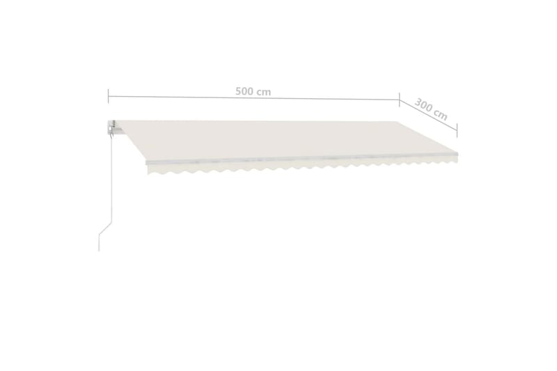 Markis manuellt infällbar fristående 500x300 cm gräddvit - Vit - Utemöbler - Solskydd - Markiser - Balkongmarkis