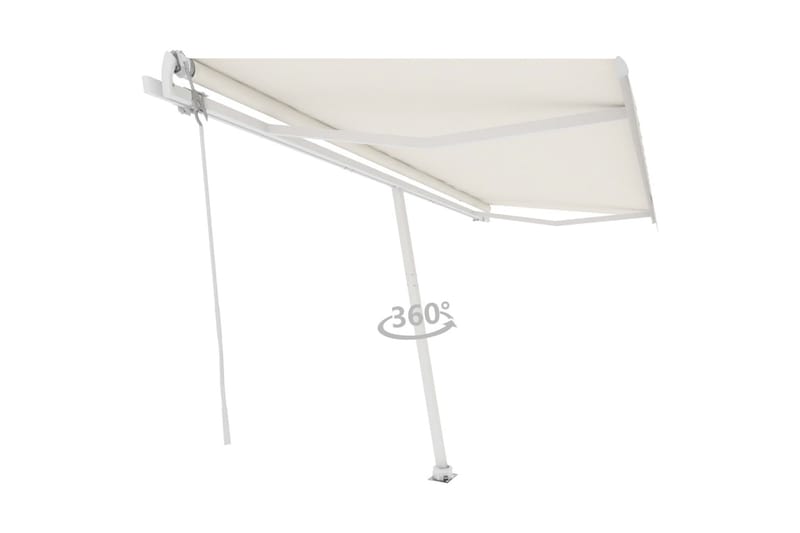 Markis manuellt infällbar fristående 500x300 cm gräddvit - Vit - Utemöbler - Solskydd - Markiser - Balkongmarkis