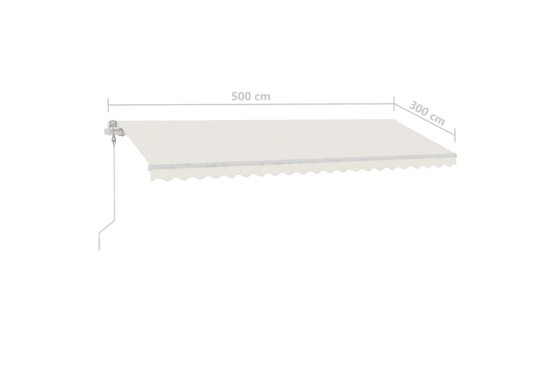 Markis manuellt infällbar fristående 500x300 cm gräddvit - Vit - Utemöbler - Solskydd - Markiser - Balkongmarkis
